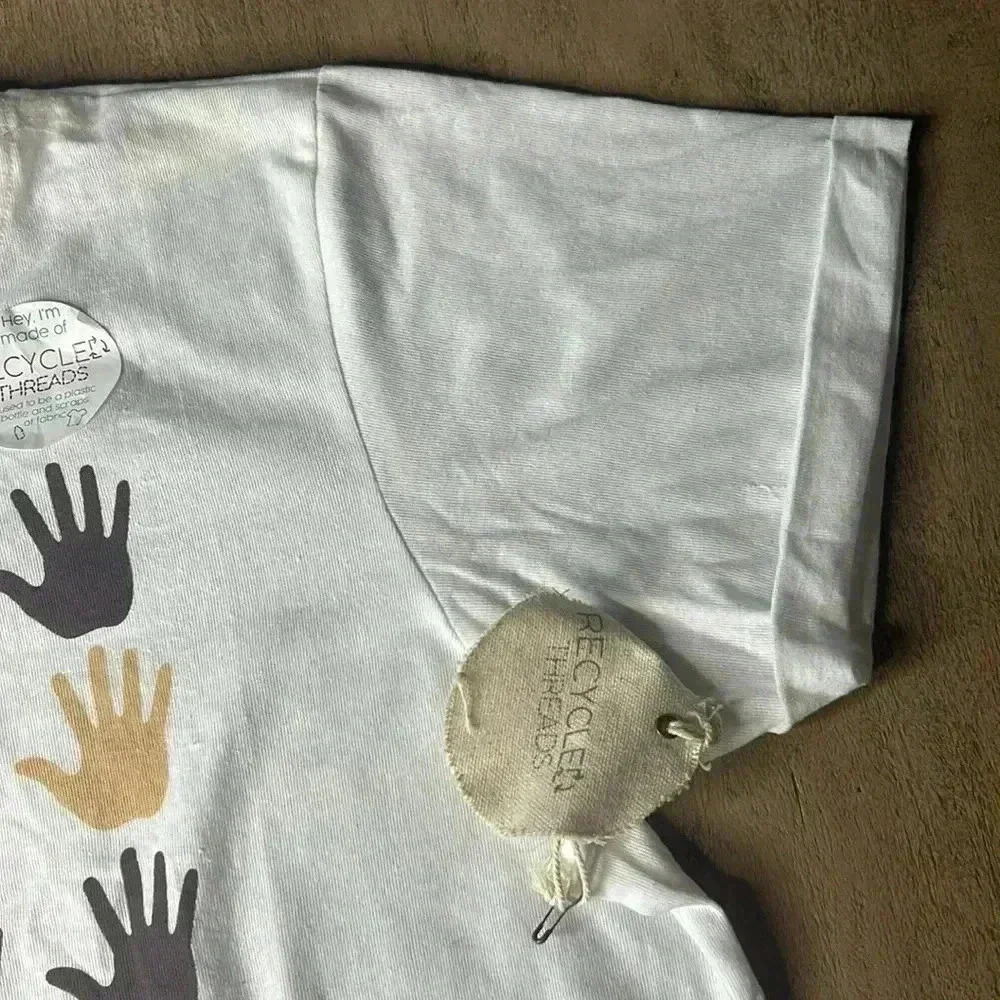 Recycled threads cropped t-shirt size Medium. “We have a voice “ - Picture 3 of 4